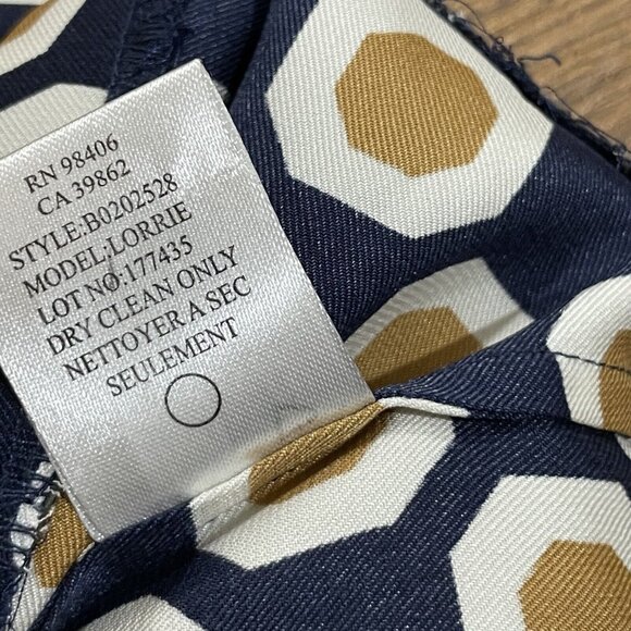 Theory Top Womens‎ Small Silk Geometric Sleeveless Blouse Stretch Scoop Neck - Picture 7 of 12